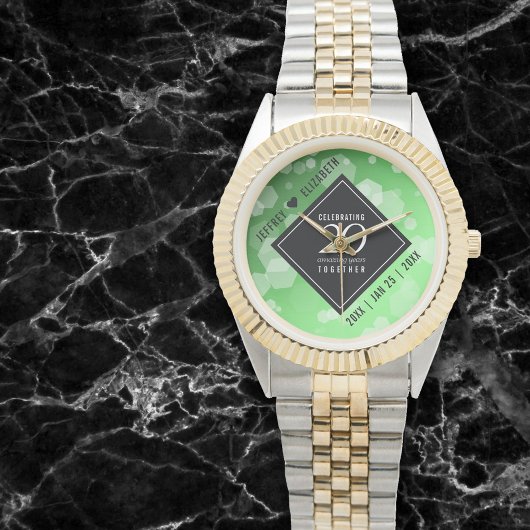 Elegant 20th Emerald Wedding Jubileum Horloge