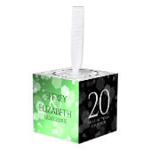 Elegant 20th Emerald Wedding Jubileum Kubus Ornament (Voorkant hoekig)