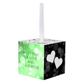 Elegant 20th Emerald Wedding Jubileum Kubus Ornament (Achter hoekig)