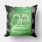Elegant 20th Emerald Wedding Jubileum Kussen (Voorkant)