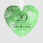 Elegant 20th Emerald Wedding Jubileum Ornament (voorkant)