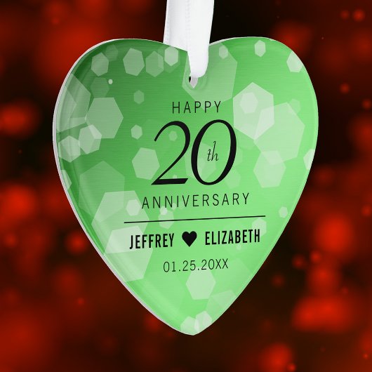 Elegant 20th Emerald Wedding Jubileum Ornament