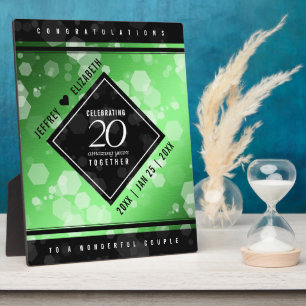 Elegant 20th Emerald Wedding Jubileum Plaque Fotoplaat