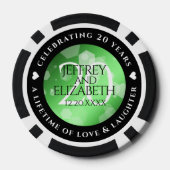 Elegant 20th Emerald Wedding Jubileum Poker Chips (Achterkant)