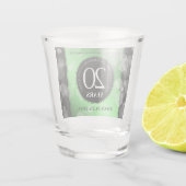 Elegant 20th Emerald Wedding Jubileum Shot Glas (Achterkant)
