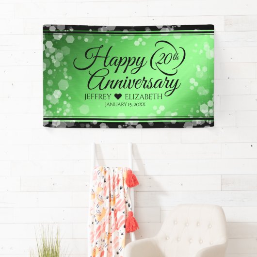 Elegant 20th Emerald Wedding Jubileum Spandoek (Insitu)