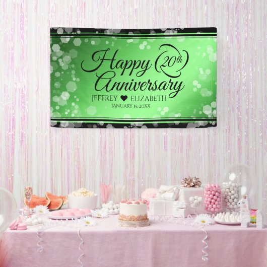 Elegant 20th Emerald Wedding Jubileum Spandoek (Feest)