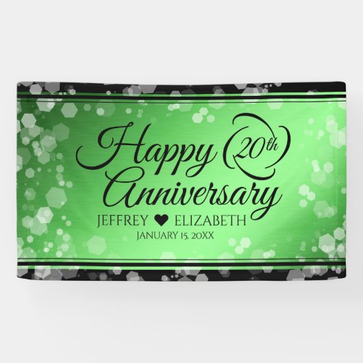 Elegant 20th Emerald Wedding Jubileum Spandoek (Horizontaal)