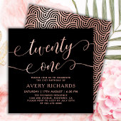 Elegant 21 Roos gouden script 21e verjaardag Kaart