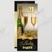 Elegant 21e verjaardag Uitnodigingen (Voorkant / Achterkant)