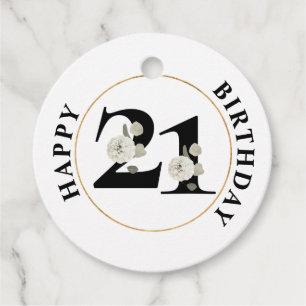Elegant 21st Birthday Favor Tags Bedankjes Labels