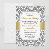 Elegant 21st Birthday party Invitation Kaart (Voorkant / Achterkant)