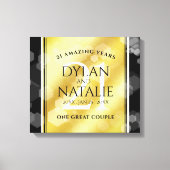 Elegant 21st Brass Wedding Jubileum Celebration Canvas Afdruk (Voorkant)