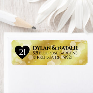Elegant 21st Brass Wedding Jubileum Celebration Etiket