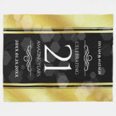 Elegant 21st Brass Wedding Jubileum Celebration Fleece Deken (Voorkant (Horizontaal))