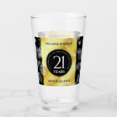 Elegant 21st Brass Wedding Jubileum Celebration Glas (Voorkant)