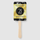 Elegant 21st Brass Wedding Jubileum Celebration Handwaaier (Achterkant)