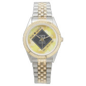 Elegant 21st Brass Wedding Jubileum Celebration Horloge (Voorkant)