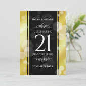 Elegant 21st Brass Wedding Jubileum Celebration Kaart (Staand voorkant)