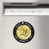 Elegant 21st Brass Wedding Jubileum Celebration Magneet (Insitu (Vaatwasser))