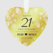 Elegant 21st Brass Wedding Jubileum Celebration Ornament (voorkant)