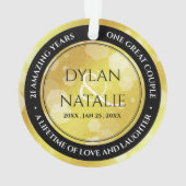 Elegant 21st Brass Wedding Jubileum Celebration Ornament (achterkant)