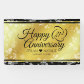 Elegant 21st Brass Wedding Jubileum Celebration Spandoek (Horizontaal)