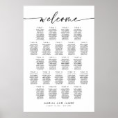 Elegant 22 Tafels Welkom Zitplaatskaart Poster (Voorkant)