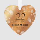 Élégant 22e anniversaire Mariage de cuivre acryliq (devant)