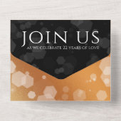 Elegant 22e Copper Wedding Jubileum All In One Uitnodiging (Achterkant)