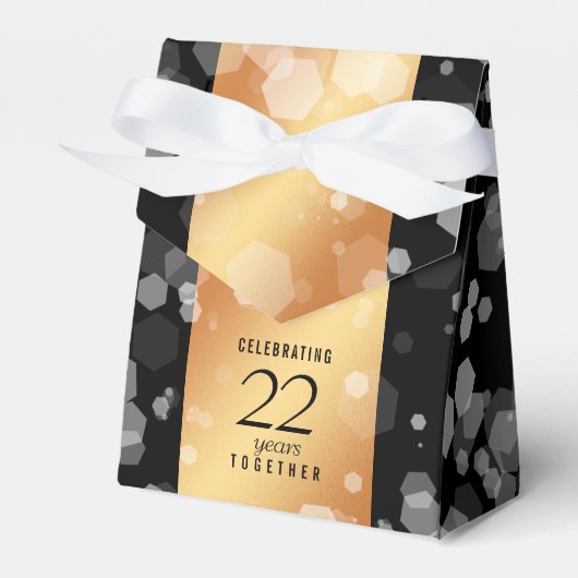 Elegant 22e Copper Wedding Jubileum Bedankdoosjes (Voorkant Zijde)