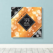 Elegant 22e Copper Wedding Jubileum Canvas Afdruk (Insitu (Houten vloer))