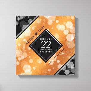 Elegant 22e Copper Wedding Jubileum Canvas Afdruk