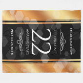 Elegant 22e Copper Wedding Jubileum Fleece Deken (Voorkant (Horizontaal))