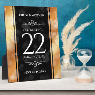 Elegant 22e Copper Wedding Jubileum Fotoplaat