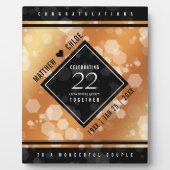 Elegant 22e Copper Wedding Jubileum Fotoplaat (Voorkant)