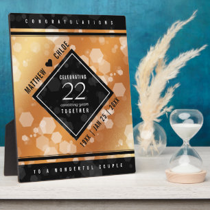 Elegant 22e Copper Wedding Jubileum Fotoplaat