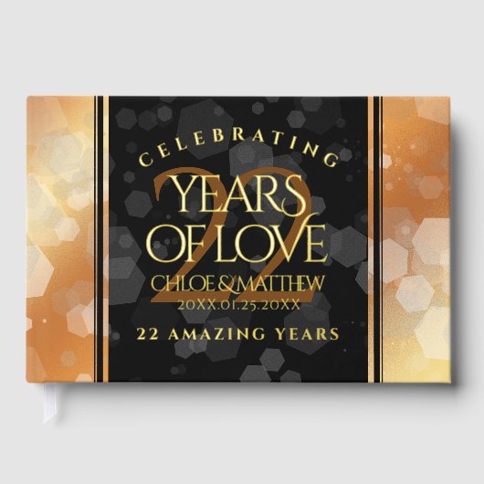 Elegant 22e Copper Wedding Jubileum Gastenboek (Voorkant)