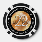 Elegant 22e Copper Wedding Jubileum Poker Chips (Achterkant)