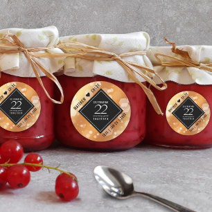 Elegant 22e Copper Wedding Jubileum Ronde Sticker