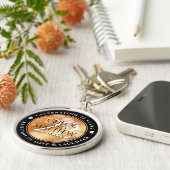 Elegant 22e Copper Wedding Jubileum Sleutelhanger (Zijkant)