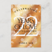 Elegant 22e Copper Wedding Jubileum Table Kaart (Achterkant)