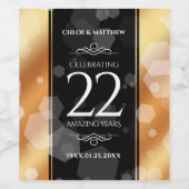 Elegant 22e Copper Wedding Jubileum Wijn Etiket (Enkel label)