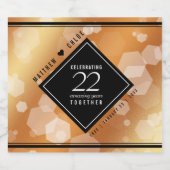 Elegant 22e koperen bruiloft Jubileum wijnlabel Sparkling Wijnetiket (Enkel label)