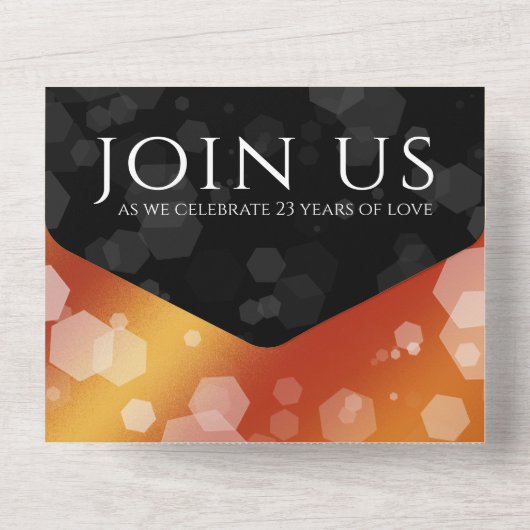 Elegant 23rd Imperial Topaz Wedding Jubileum All In One Uitnodiging (Achterkant)