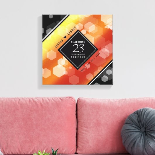 Elegant 23rd Imperial Topaz Wedding Jubileum Canvas Afdruk (Insitu (Woonkamer))