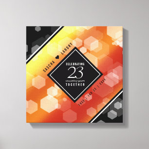 Elegant 23rd Imperial Topaz Wedding Jubileum Canvas Afdruk
