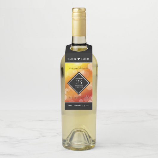 Elegant 23rd Imperial Topaz Wedding Jubileum Flessenhanger (Op fles)