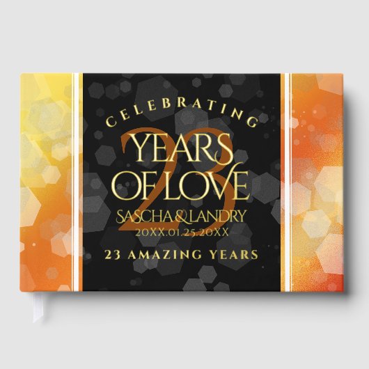 Elegant 23rd Imperial Topaz Wedding Jubileum Gastenboek (Voorkant)