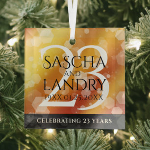 Elegant 23rd Imperial Topaz Wedding Jubileum Glas Ornament